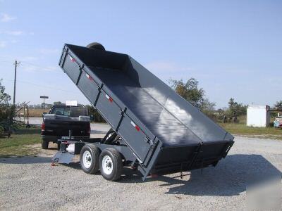 8 x 16 x 2 drop sides dump trailer 14 k bumper pull