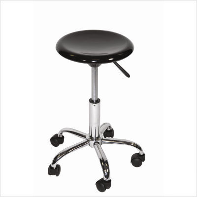 Artisan plastic seat and chrome base stool hi-gloss red