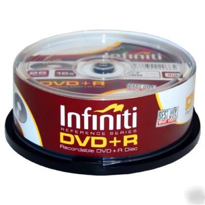Infiniti pro 16X multi speed dvd+r whitetop 25 cake box
