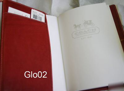 Nwt coach men's 6X8 red leather daily journal planner