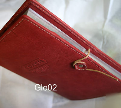 Nwt coach men's 6X8 red leather daily journal planner