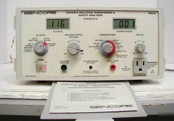 Sencore POWERITE2 safety analyzer isolation transformer