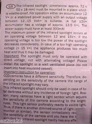 New kemo M120/VOO2 infrared spotlight for ccd-cameras