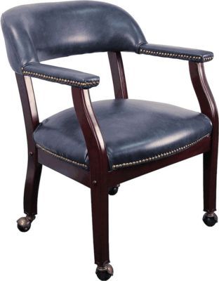 (4)navy guest conference office side chair with casters