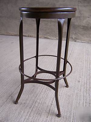 #8 vtg.metal uhl industrial drafting stool,foot rest 