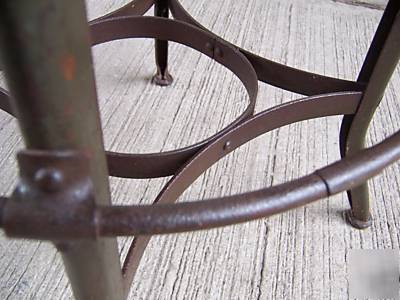 #8 vtg.metal uhl industrial drafting stool,foot rest 