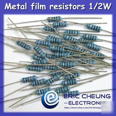 100PCS 100 ohm metal film resistors 1/2W+/-1%