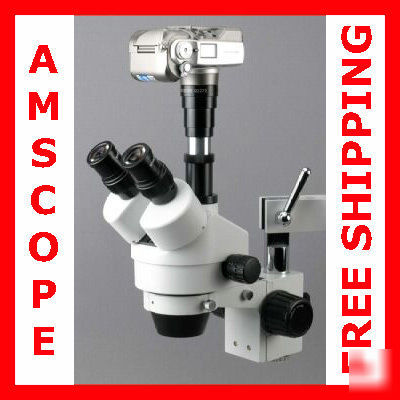 7X-90X trinocular stereo zoom microscope +3D boom stand