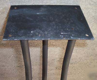 4 pc. vtg. shapely solid maple wood table, stool legs