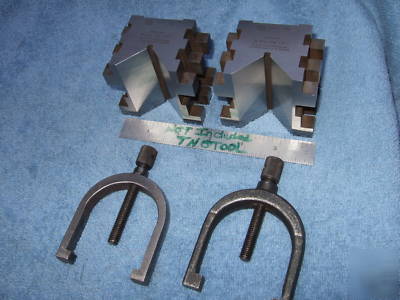 Brown&sharpe 750 b matched pair v-block hardened clamp 