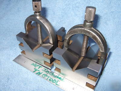 Brown&sharpe 750 b matched pair v-block hardened clamp 