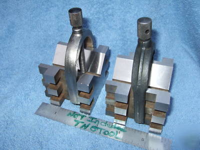 Brown&sharpe 750 b matched pair v-block hardened clamp 