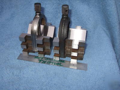 Brown&sharpe 750 b matched pair v-block hardened clamp 
