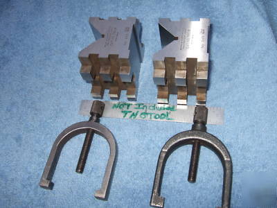 Brown&sharpe 750 b matched pair v-block hardened clamp 