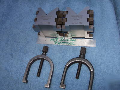 Brown&sharpe 750 b matched pair v-block hardened clamp 