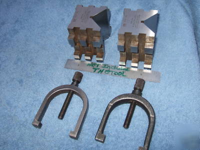 Brown&sharpe 750 b matched pair v-block hardened clamp 