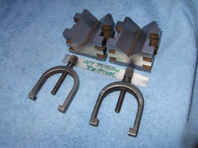 Brown&sharpe 750 b matched pair v-block hardened clamp 
