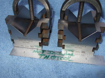 Brown&sharpe 750 b matched pair v-block hardened clamp 
