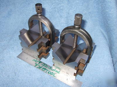Brown&sharpe 750 b matched pair v-block hardened clamp 