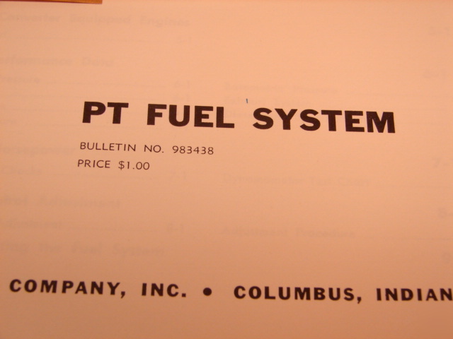 Cummins pt fuel system bulletin manual no. 983438