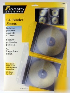 Fellowes cd loose leaf binder sheets - 95304