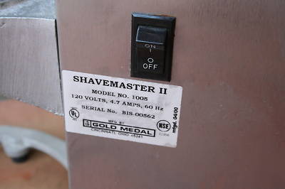 Gold medal shavemaster ii block ice shaver machine 