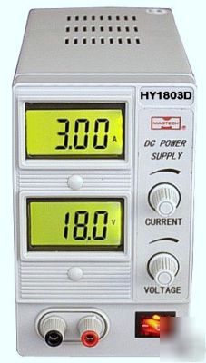 Mastech HY180D reg dc power 0-18V @ 0-3A + test leads