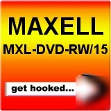 Maxell mxl dvd rw 15 4.7GB jewel 2X rewritable spindle