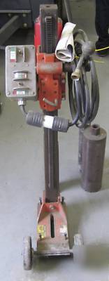Milwaukee dymodrill diamond core drill + stand + 3 bits