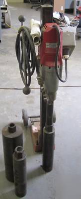 Milwaukee dymodrill diamond core drill + stand + 3 bits