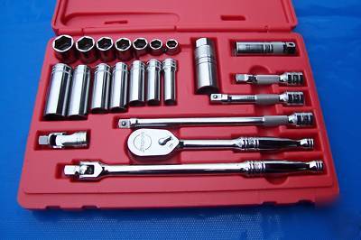 Snap-on 3/8 dr, 6 point metric service socket set