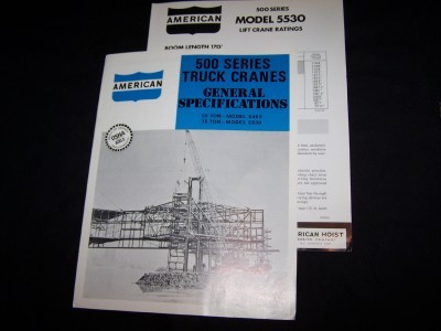 American 500 series truck crane brochure & flysheet