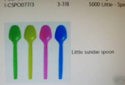 Assorted colors plastic gelato sundae spoons 5,000/case
