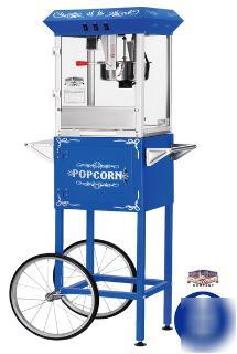 Blue foundation popcorn popper machine cart 8 ounce