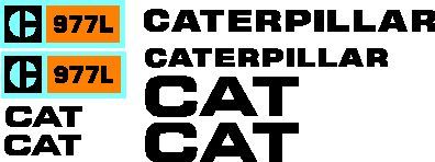 Decal sets for cat dozers, loaders, excavators, graders