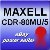 Maxell cdr-80MU/5 80 min recrdbl c dfor dig audio 5PK r