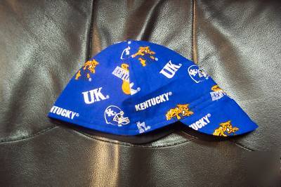 New welding hat made with kentucky wildcat fabric 