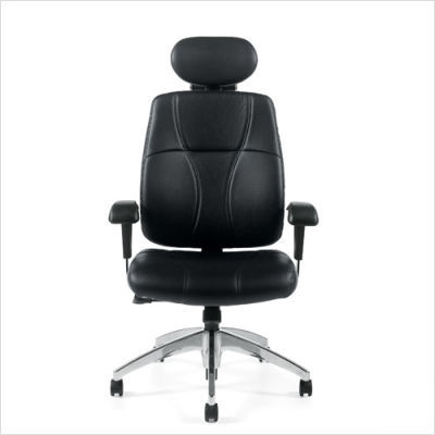 Offices to go soft black leather chair with headrest