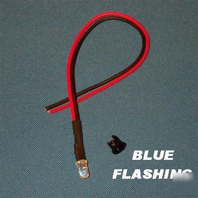 One pre wired led 12 volt flashing blue 12V dc usa