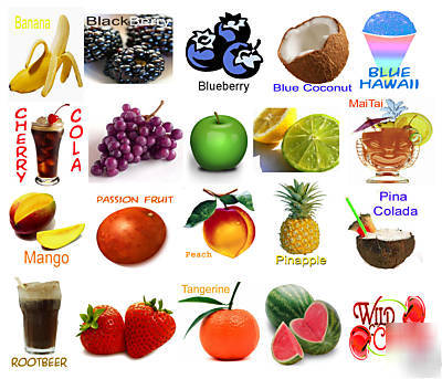 20 flavor snow cone syrup concentrate 1/2OZ makes 16OZ 