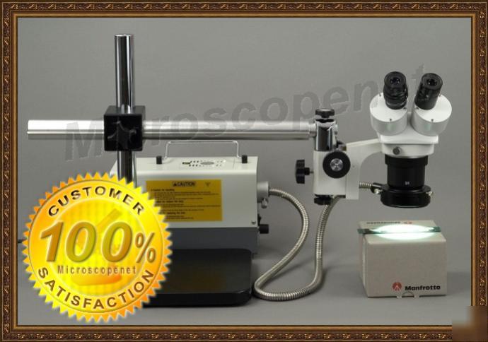 Boom stand stereo microscope 10X-20X-30X-60X cold lite