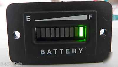 Golf cart, boat, battery indicator, 12, 24 volt rect