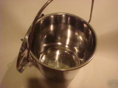 New stainless steel milk pail bucket with lid 6QT 