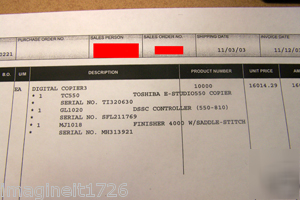 Toshiba e-studio 550 grayscale copier with finisher