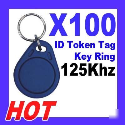 100 pieces 125KHZ rfid proximity id token tag key ring