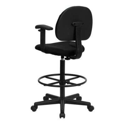 Drafting chair stool ergonomic + height adjustable arms