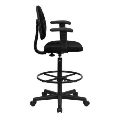 Drafting chair stool ergonomic + height adjustable arms