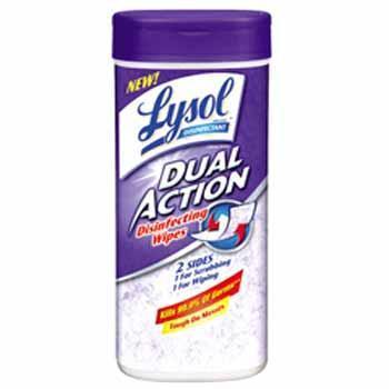 Lysol dual action disinfecting wipes, citrus scent case