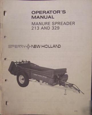 New holland 213, 329 manure spreaders operator's manual