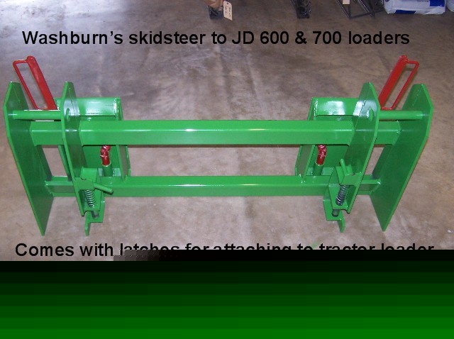 Skid steer adapter to fit jd 600-700 series loaders 